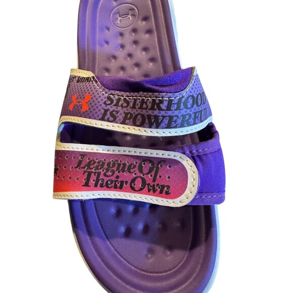 Under Armour Womens Purple Slide Sandals Sisterhood is Power Size 6 - Picture 9 of 10